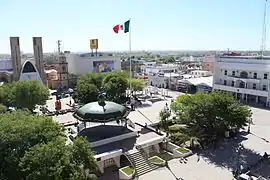 Blick auf den Hauptplatz Reynosas