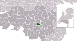 Highlighted position of Son en Breugel in a municipal map of North Brabant